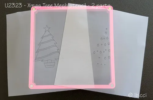 ibicci Christmas tree with baubles and stars Mesh Stencil - 2 parts